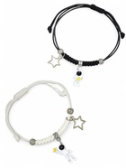 Браслеты парные «Неразлучники» космонавты со звёздами, чёрно-белые, 7 см - Фото 1