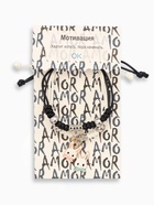 Браслеты "Неразлучники" зайчата с бантиками, цвет чёрно-белый - фото 809299155