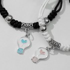 Браслеты парные «Неразлучники» лампочки с сердцем, цветные, d=7 см - Фото 2