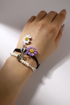 Браслеты парные «Неразлучники» ромашки с замочками, цветные, 7 см - фото 31572125