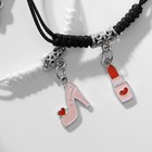 Браслеты парные «Неразлучники» туфелька с помадой, цветные, d=7 см - Фото 3