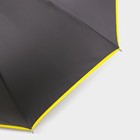 Зонт - трость полуавтоматический «Кант», эпонж, 8 спиц, R = 51 см, цвет чёрный/жёлтый - фото 9115931