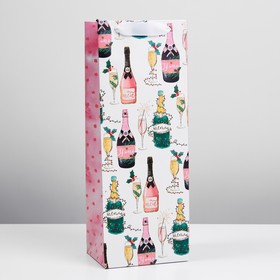 Пакет под бутылку «Игристое», 13 х 36 х 10 см  (артикул 7655905)  большой выбор товаров оптом и в розницу по низким ценам с доставкой
