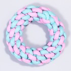Игрушка канатная "Плетёное кольцо", до 15 см, до 160 г, розовая/мятная - Фото 2