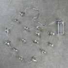 Гирлянда «Нить» 1.6 м с насадками «Шарики со звездой», IP20, серебристая нить, 15 LED, свечение белое, ААх2 - Фото 3