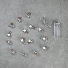 Гирлянда «Нить» 1.6 м с насадками «Шарики с ёлочкой», IP20, серебристая нить, 15 LED, свечение тёплое белое, ААх2 - Фото 3