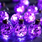 Гирлянда «Нить» 1.6 м с насадками «Фиолетовые шарики», IP20, серебристая нить, 15 LED, свечение белое, ААх2 - фото 3873790