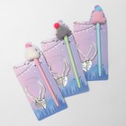 Набор 3 предмета: 2 браслета, ручка «Неразлучники» шапочка , цвет белый с серебром, 6см - Фото 3