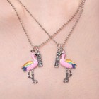 Набор 3 предмета: 2 кулона, ручка "Неразлучники" фламинго, цвет розовый, 44см - фото 24424400 Набор 3 предмета: 2 кулона, ручка "Неразлучники" фламинго, цвет розовый, 44см - фото 24424400