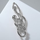 Брошь «Скрипичный ключ» изящный, цвет белый в серебре - Фото 2