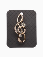 Брошь «Нота. Скрипичный ключ», белая в золоте - Фото 5