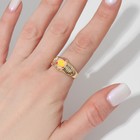Кольцо Amore цветок, цветное в золоте, безразмерное - фото 9115941