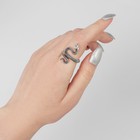 Кольцо «Змея» изогнутая, цвет чернёное серебро, безразмерное - Фото 3