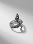 Кольцо «Змея» два глаза, цвет чернёное серебро, безразмерное - Фото 1