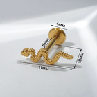 Пирсинг в ухо (хеликс) «Змея», L=1 см, цвет золото - фото 9784390