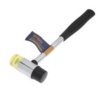 Молоток рихтовочный ТУНДРА, металлическая обрезиненная рукоятка, бойки 30 мм, 200 г - Фото 4