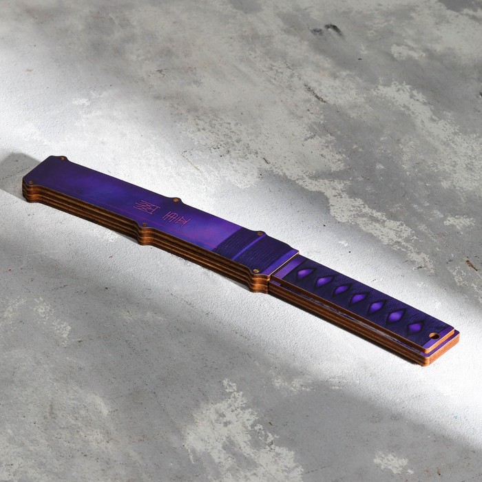 Сувенир деревянный "Нож танто" фиолет - фото 1906011745