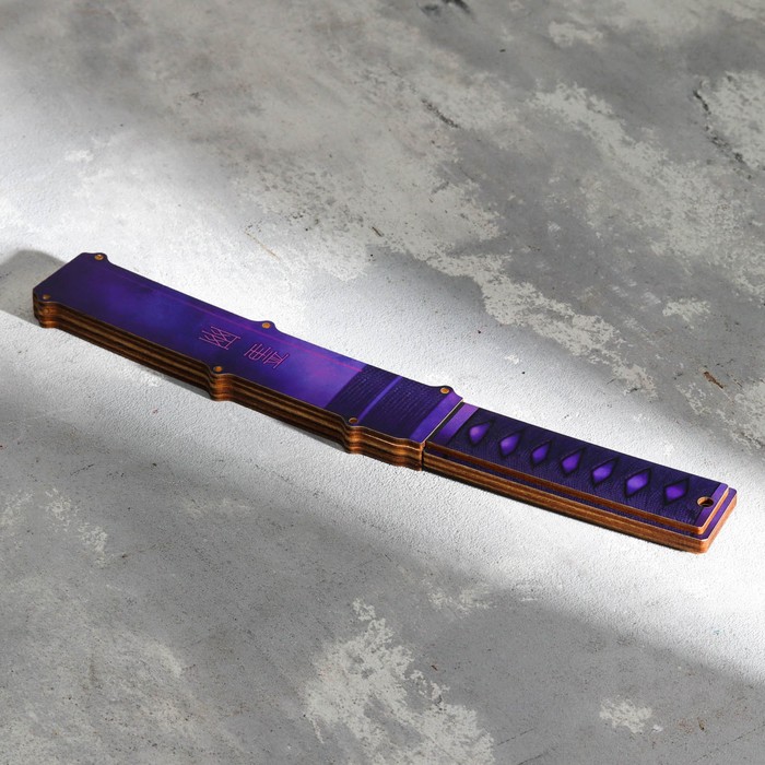 Сувенир деревянный "Нож танто" фиолет - фото 1906011746