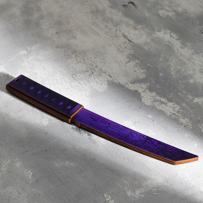 Сувенир деревянный "Нож танто" фиолет - фото 1906011747