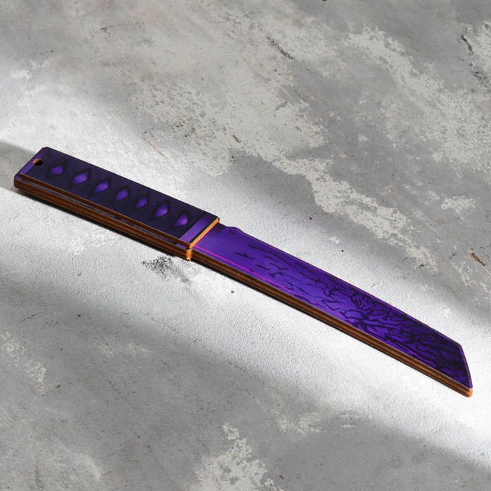 Сувенир деревянный "Нож танто" фиолет - фото 1906011748