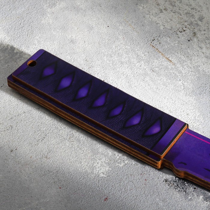 Сувенир деревянный "Нож танто" фиолет - фото 1906011750