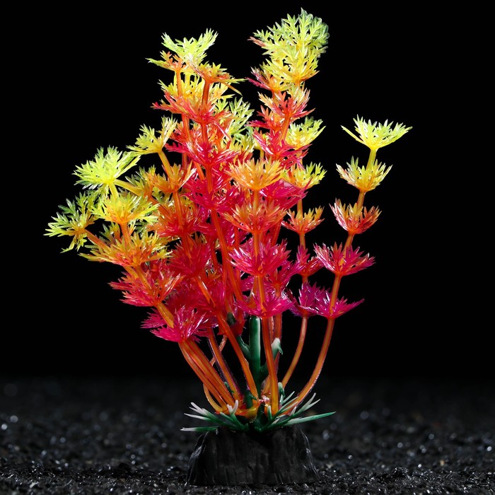 Растение искусственное аквариумное, 3 х 13 см, оранжевое - Фото 1
