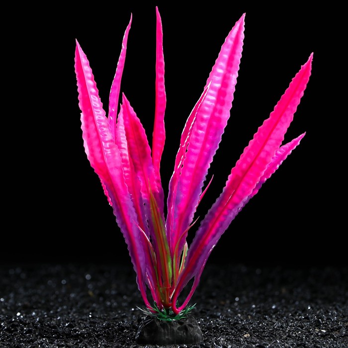 Растение искусственное аквариумное, 4 х 20 см, розовое - Фото 1