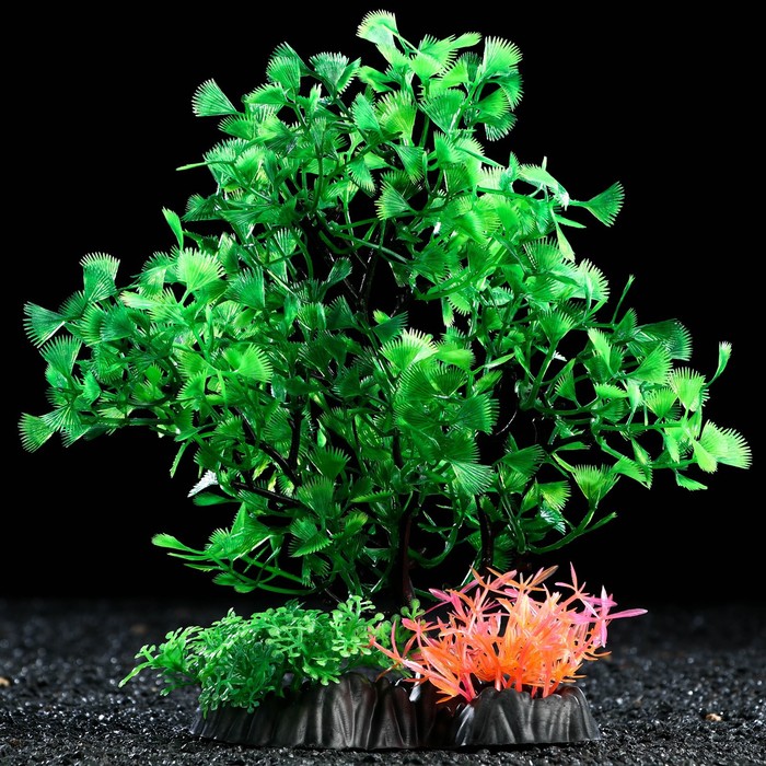 Растение искусственное аквариумное, 25 см, зелёное - фото 9784717