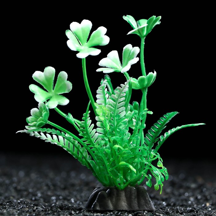 Растение искусственное аквариумное, 3 х 9 см, зелёное - Фото 1