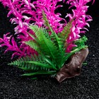 Растение искусственное аквариумное на платформе в виде коряги, 30 см, розовое - фото 6618758