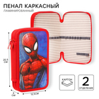 Пенал 2 секции, 125 х 205 мм, Человек-паук Spider man, ламинированный картон - фото 884219