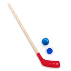 Клюшка хоккейная с мячом и шайбой, 83 см, d мяча-7 см - фото 10792036