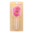 Свеча в торт на шпажке «Грань», цифра 6, 5 см, розовая - Фото 4