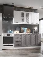 Кухня прямая «Агава», со столешницей, 1600×600 мм, цвет акация белая/трюфель - Фото 1