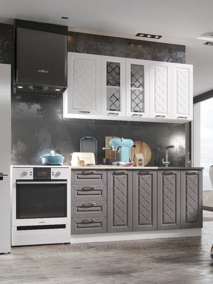 Кухня прямая «Агава», со столешницей, 1600×600 мм, цвет акация белая/трюфель - Фото 1