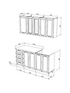 Кухня прямая «Агава», со столешницей, 1600×600 мм, цвет акация белая/трюфель - Фото 2