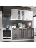 Кухня прямая «Агава», со столешницей, 1600×600 мм, цвет акация белая/трюфель - Фото 3