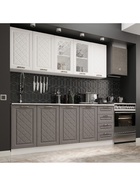 Кухня прямая «Агава», 2000×600 мм, цвет акация белая/трюфель 7877500