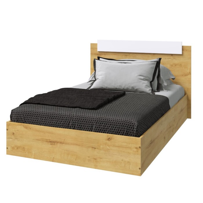 Кровать односпальная «ЭКО», 1200×2000 мм, цвет дуб вотан/белый - Фото 1