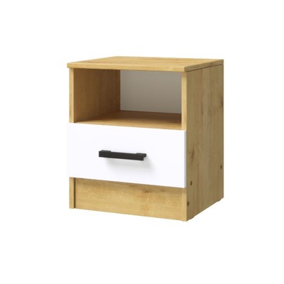 Тумба прикроватная напольная «ЭКО», 400×375×468 мм, цвет дуб вотан/белый