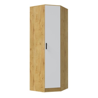 Шкаф угловой «ЭКО», 760×481×2200 мм, цвет дуб вотан, белый