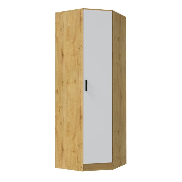 Шкаф угловой «ЭКО», 760×481×2200 мм, цвет дуб вотан, белый - Фото 1