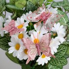 Бабочка для декора и флористики, на прищепке, пластиковая, розовая, микс, 1 шт., 5 см и 8 см - фото 11790591