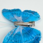 Набор бабочек для декора и флористики, на прищепке, пластиковый, синий, 6шт.,5 см, 8 см и 12 см - фото 6618853