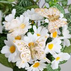 Бабочка для декора и флористики, на прищепке, пластиковая, золотая, микс, 1 шт., 5 см и 8 см - фото 10965967