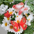 Бабочки для декора и флористики, на прищепке, пластиковые, красные, микс, 5 см и 8 см - фото 9785329