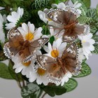 Бабочки для декора и флористики, на прищепке, пластиковые, коричневые, микс, 5 см и 8 см - фото 296858097
