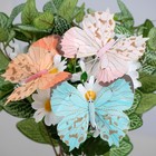 Бабочка для декора и флористики, на прищепке, пластиковая, микс, 1 шт., 12 см - фото 9785363