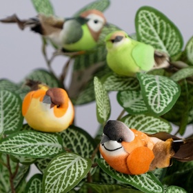 Птичка для декора и флористики, на прищепке, МИКС, набор 6 шт., 8?3.5?3 см (комплект 6 шт)