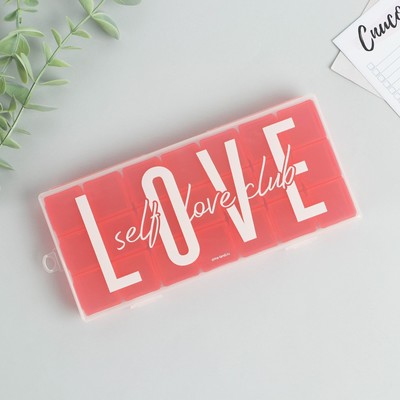 Набор таблетниц «Love», 7 контейнеров по 3 секции, красные